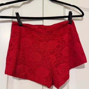 White Fox Red Lace Micro Short